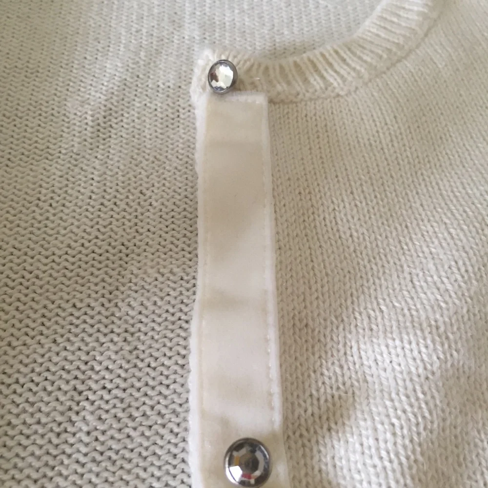 GAP Cardigan Sweater *Velvet Trim Rhinestone Buttons